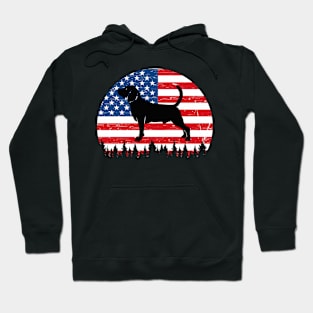 Vintage Retro Beagles American Flag 4th of July Gifts Hoodie